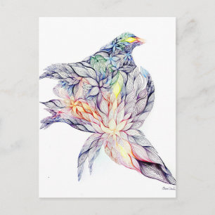 Vogel in ihrem Nest Postkarte