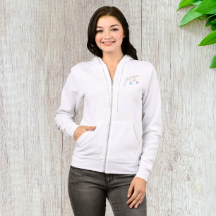 Vögel in Käfigen Frauen in voller Zip Hoodie
