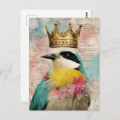 Vogel in Kronkolage Postkarte (Vorne/Hinten)