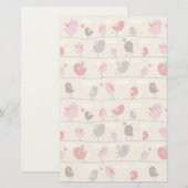 Vögel in Liebe Briefpapier (Vorne/Hinten)