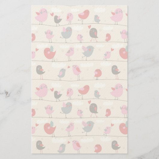 Vögel in Liebe Briefpapier (Vorderseite)