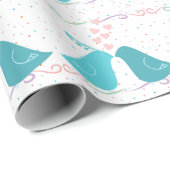 Vögel in Liebe Geschenkpapier (Rolleneckpunkt)