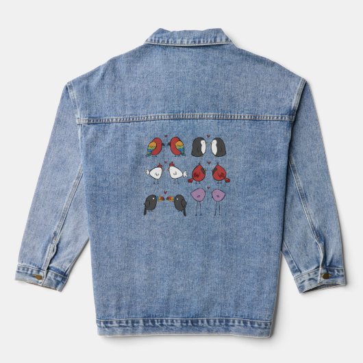 Vögel in Liebe Jeansjacke (Rückseite)