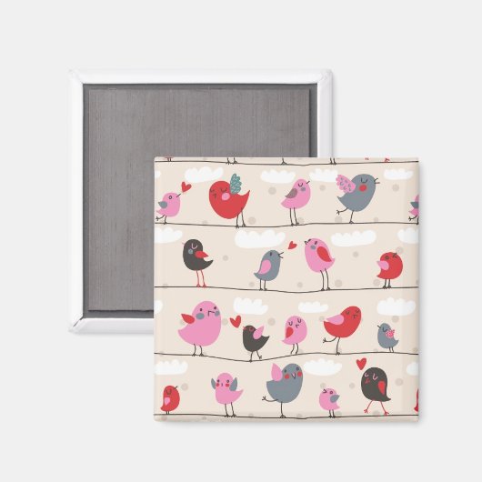 Vögel in Liebe Magnet (Vorderseite/Rückseite)