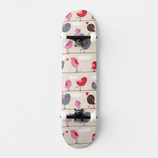 Vögel in Liebe Skateboard (Vorderseite)