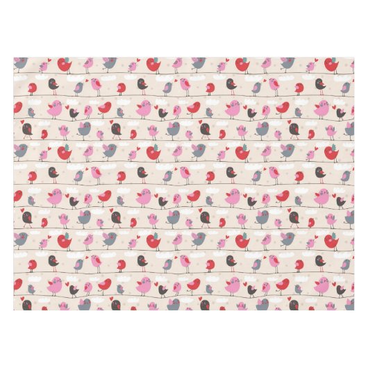 Vögel in Liebe Tischdecke (Vorderseite (Horizontal))