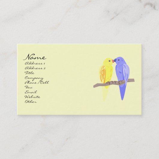 Vögel in Liebe Visitenkarten Visitenkarte (Vorderseite)