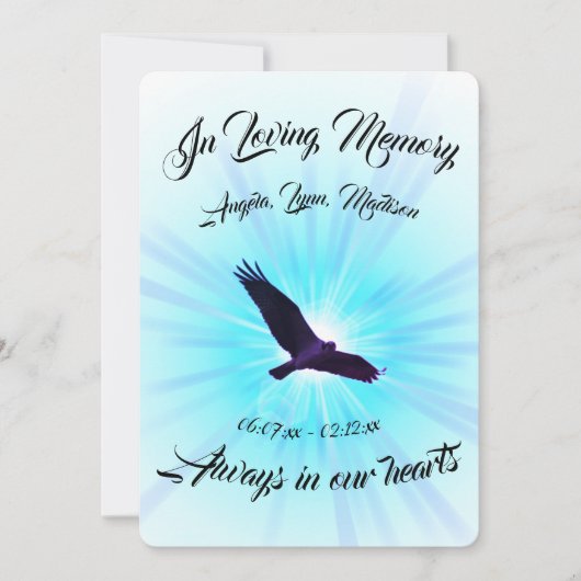 Vogel, in liebender Erinnerung (Vorderseite)