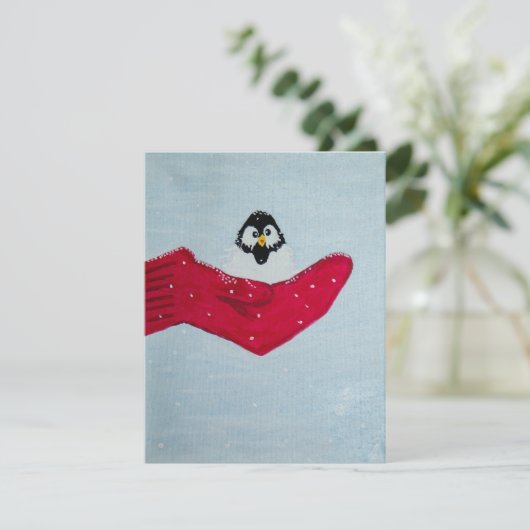 Vogel in Mitten Feiertagskarte (Stehend Vorderseite)