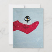 Vogel in Mitten Feiertagskarte (Vorderseite)