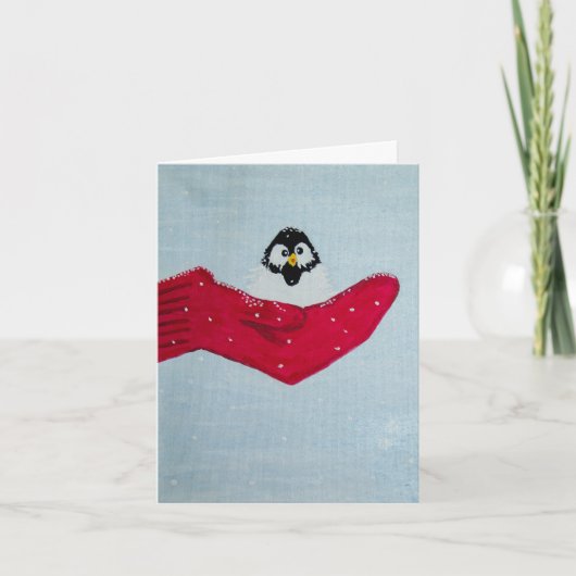 Vogel in Mitten Feiertagskarte (Vorderseite)