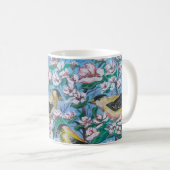 Vögel in Naturblau Kaffeetasse (VorderseiteRechts)