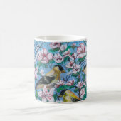 Vögel in Naturblau Kaffeetasse (Mittel)
