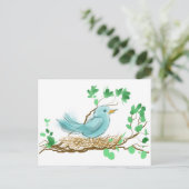 Vogel in Nest Postkarte (Stehend Vorderseite)