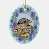 Vogel in Nestdekoration Keramik Ornament (Rechts)