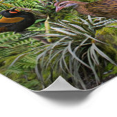 Vögel in neuseeländischem Kunstposter Poster (Ecke)