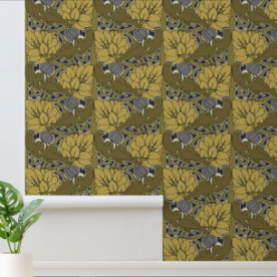 Vögel in Obstbaummuster von Voysey Tapete