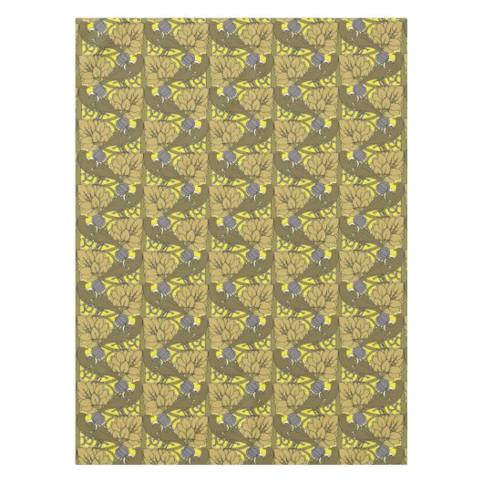 Vögel in Obstbaummuster von Voysey Tischdecke (Vorderseite)