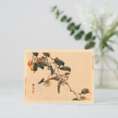 Vogel in PersimmonTree Postkarte (Stehend Vorderseite)