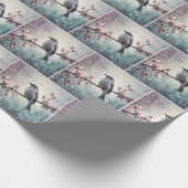 Vögel in Regentropfen Geschenkpapier (Ecke)