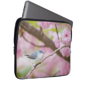 Vogel in rosa Blossom Tree Laptopschutzhülle (Vorne Rechts)