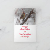 Vögel in Schnee Weihnachtskarte Karte (Innenseite)