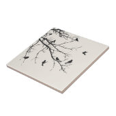 Vögel in Schwarzweiss Fliese (Seite)