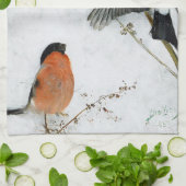 Vogel in Snow, Bruno Liljefors Geschirrtuch (Gefaltet)