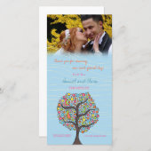 Vögel in Tree Blue Vielen Dank, dass Sie die Foto- Dankeskarte (Vorne/Hinten)