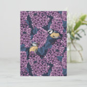 Vögel in violettem lila Garten (Stehend Vorderseite)