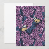 Vögel in violettem lila Garten (Vorne/Hinten)