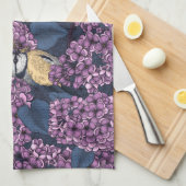 Vögel in violettem lila Garten Geschirrtuch (Viertel Falte)