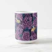 Vögel in violettem lila Garten Kaffeetasse (Mittel)
