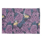 Vögel in violettem lila Garten Kissenbezug (Rückseite)