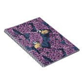 Vögel in violettem lila Garten Notizblock (Rechte Seite)