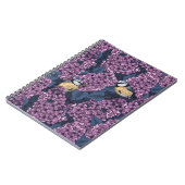 Vögel in violettem lila Garten Notizblock (Linke Seite)