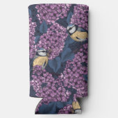 Vögel in violettem lila Garten Selters Dosenkühler (Rückseite)