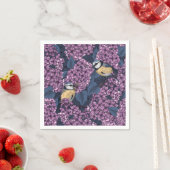 Vögel in violettem lila Garten Serviette (Beispiel)