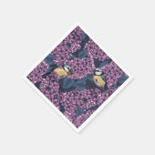 Vögel in violettem lila Garten Serviette (Ecke)