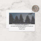 Vogel in Wald nach Beerdigung Danke Karten (Vorderseite/Rückseite Beispiel)