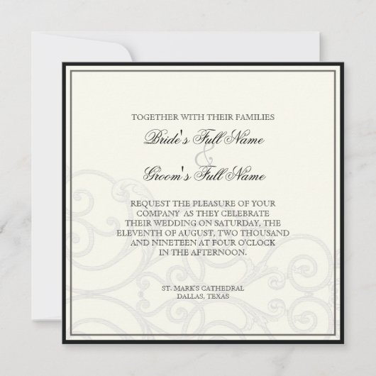 Vögel in Wirbel - Einladung zur Hochzeit (Vorderseite)