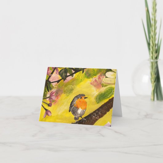 Vögel in Zweigniederschrift Dankeskarte (Vorderseite)