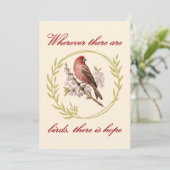 Vögel - Inspirationsangebot, Vogelblumenschurz Dankeskarte (Stehend Vorderseite)