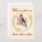 Vögel - Inspirationsangebot, Vogelblumenschurz Dankeskarte (Vorne/Hinten)