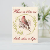 Vögel - Inspirationsangebot, Vogelblumenschurz Dankeskarte (Stehend Vorderseite)