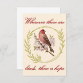 Vögel - Inspirationsangebot, Vogelblumenschurz Dankeskarte (Vorne/Hinten)