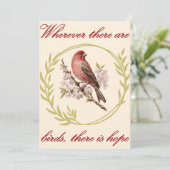 Vögel - Inspirationsangebot, Vogelblumenschurz Feiertagskarte (Stehend Vorderseite)