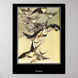 Vögel Japanisches Vintage-Plakat Poster