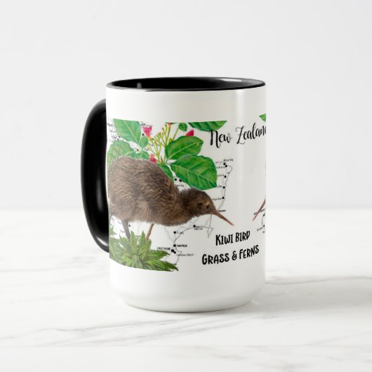 Vogel-Kaffee-Tasse Neuseelands gebürtige Tasse (Vorderseite Links)