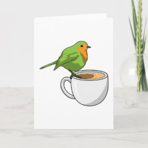 Vogel Kaffeetasse Karte